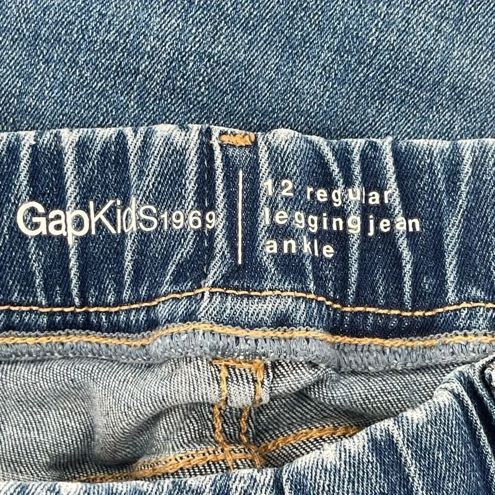 Gap Kids Girls Velvet Heart Pull-On Jeggings Blue Indigo Ankle Length Size 12